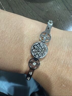 Sterling Silver Coin-Link Bracelet in Silver